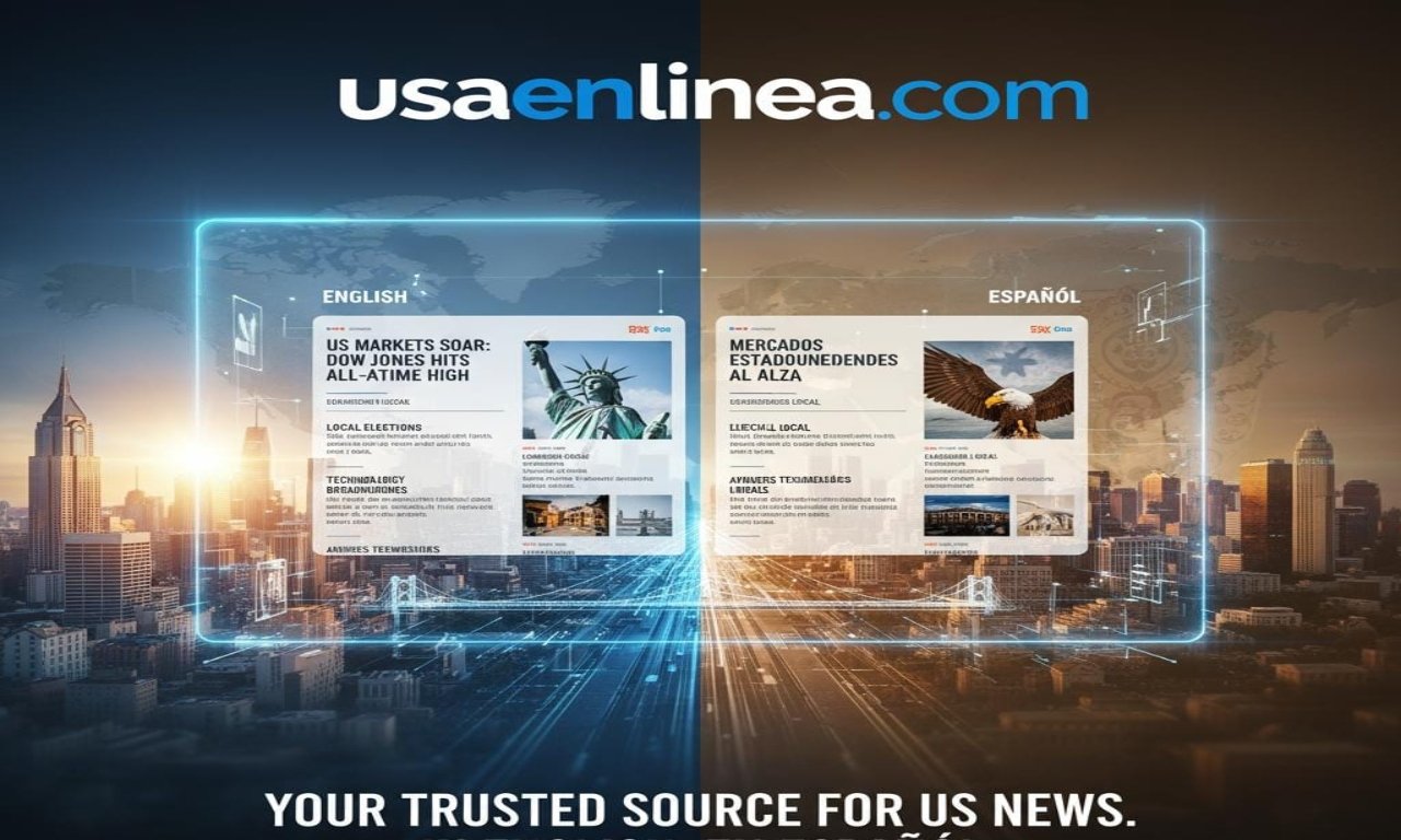 usaenlinea .com website showcasing USA news and updates
