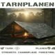 Tarnplanen camouflage tarpaulin in forest setting