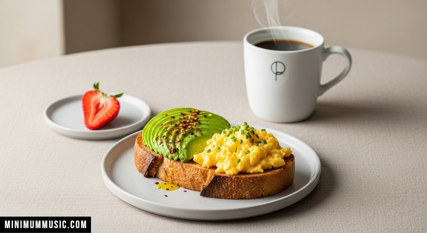 toastul breakfast with toppings and coffee