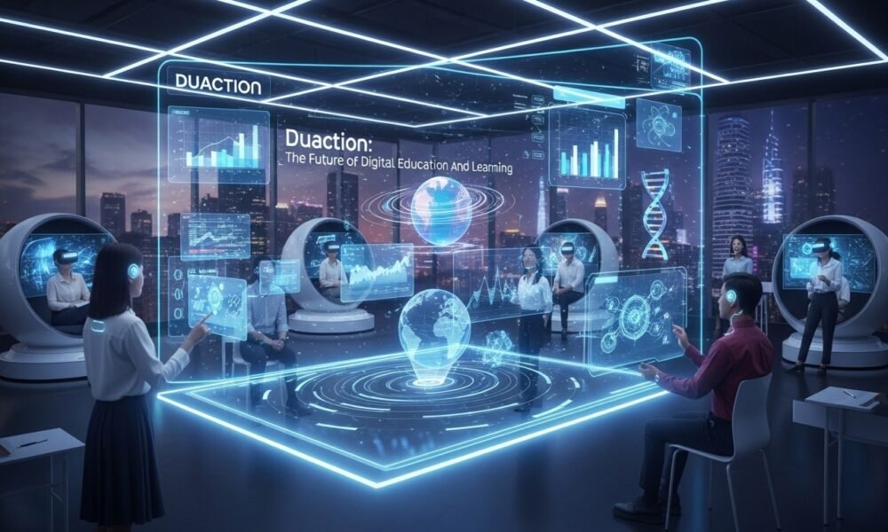 duaction transforming global education through digital learning, AI innovation, and virtual classrooms connecting students and teachers worldwide.