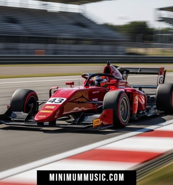 Formula 43 high performance open-wheel car on racetrack