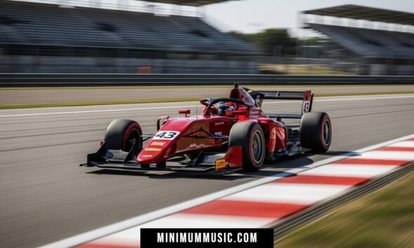 Formula 43 high performance open-wheel car on racetrack