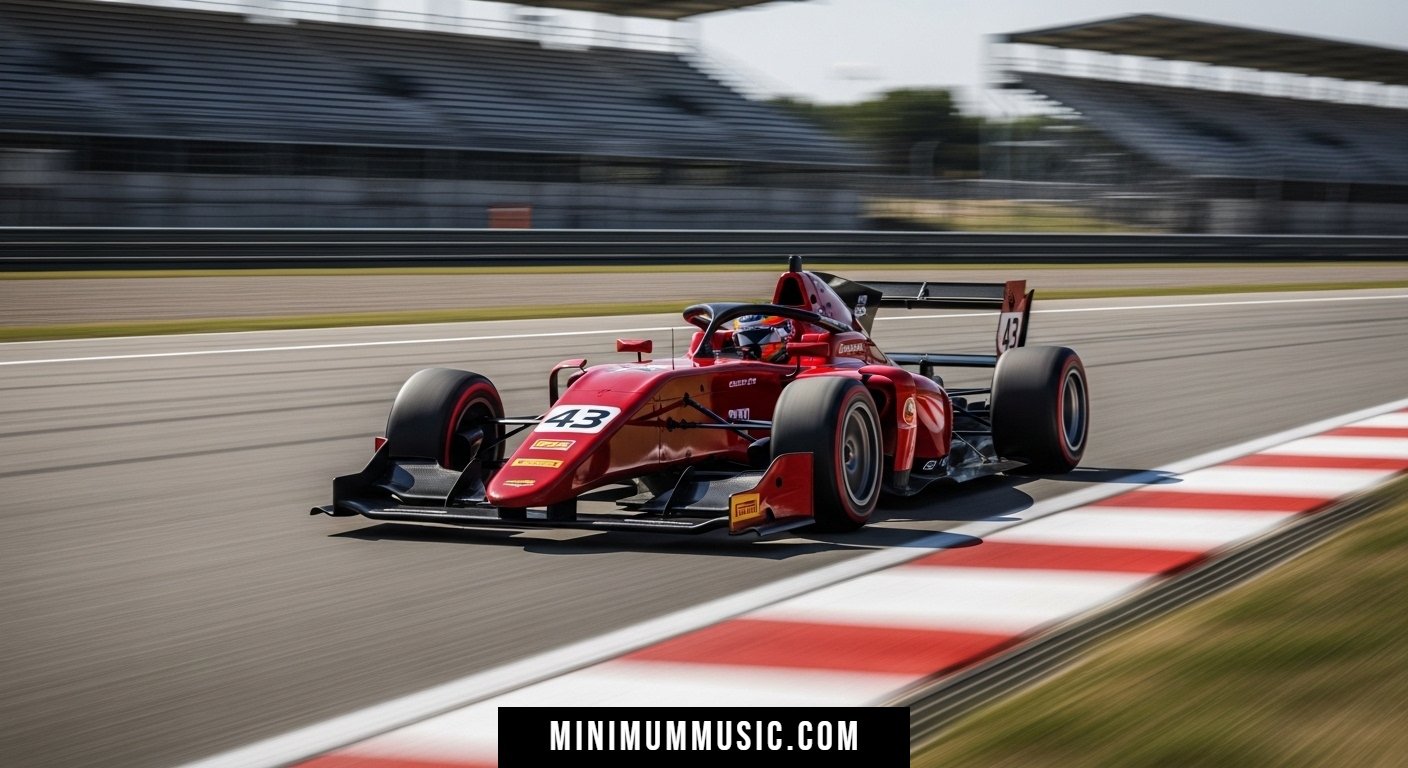 Formula 43 high performance open-wheel car on racetrack