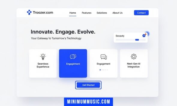 troozer com digital platform interface showcasing innovation, user engagement, and modern technology design.