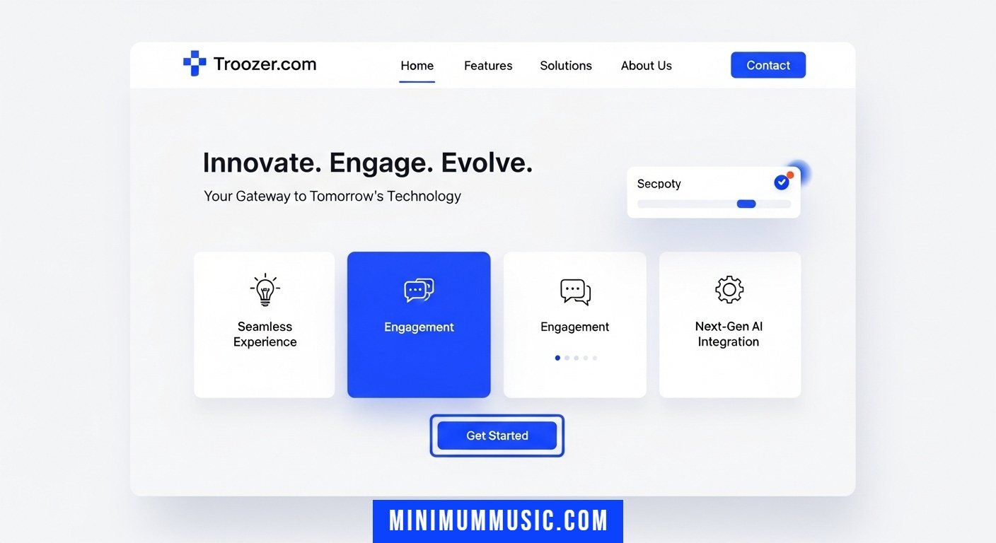 troozer com digital platform interface showcasing innovation, user engagement, and modern technology design.