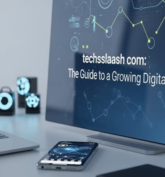 illustration representing techsslaash com technology and digital innovation