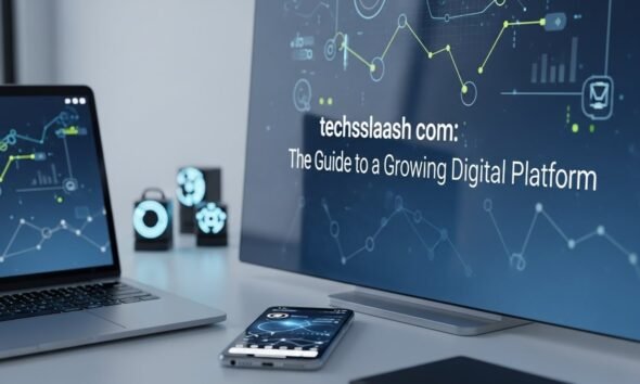 illustration representing techsslaash com technology and digital innovation