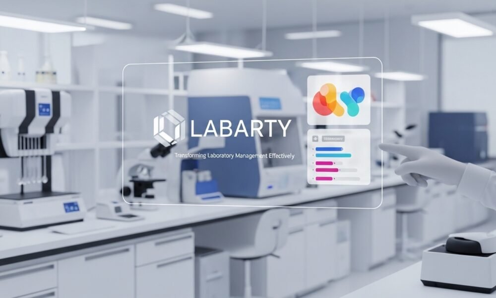 Labarty dashboard showing lab management tools and real-time data tracking for scientists and lab administrators