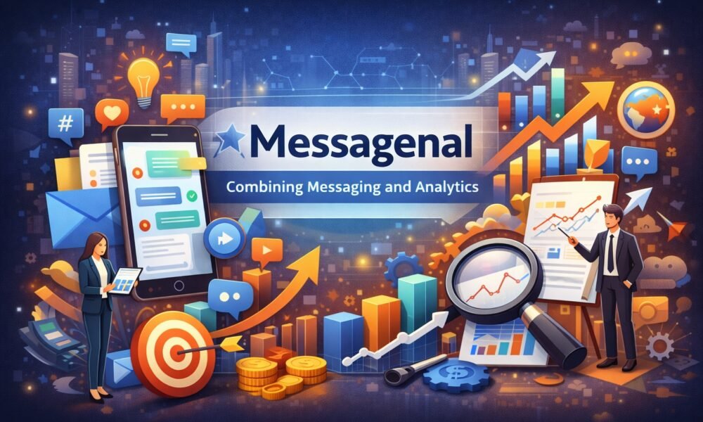 Messagenal concept illustrating messaging combined with data analytics for clearer and smarter communication in business and personal use