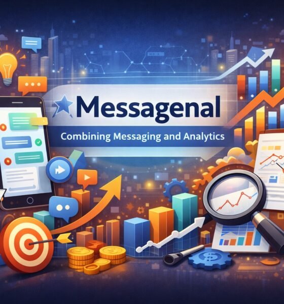 Messagenal concept illustrating messaging combined with data analytics for clearer and smarter communication in business and personal use